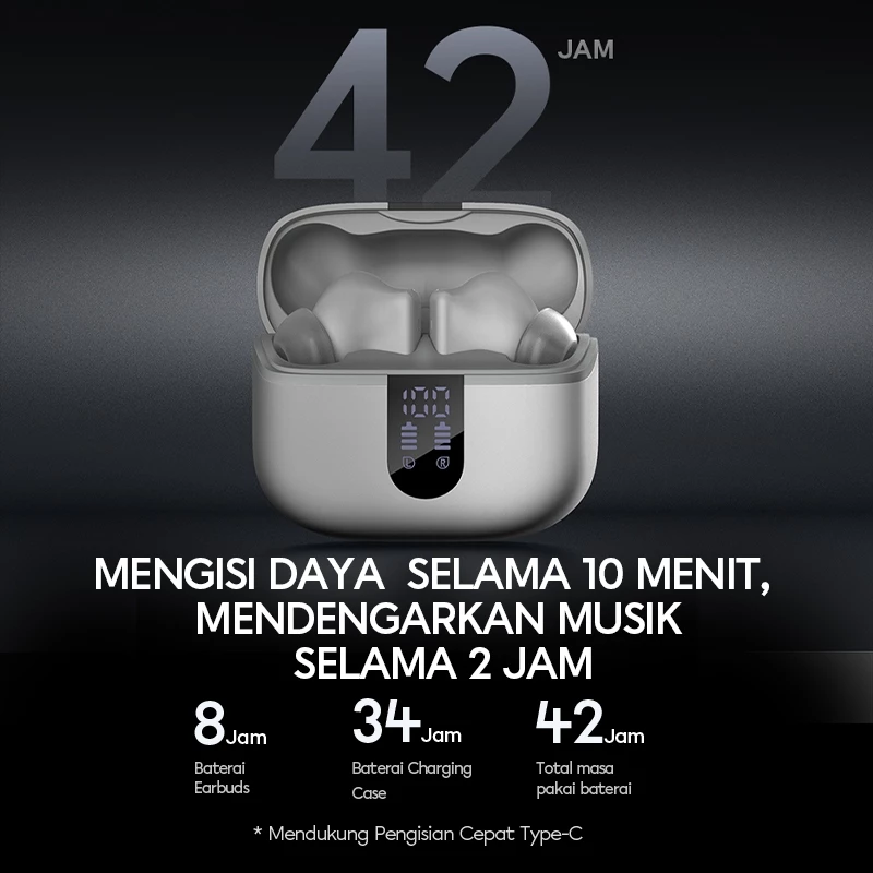 VIVAN Liberty T100E TWS Earphone Headset Headphone Bluetooth 5.3 DEEP BASS ANC ENC Garansi 1 Tahun