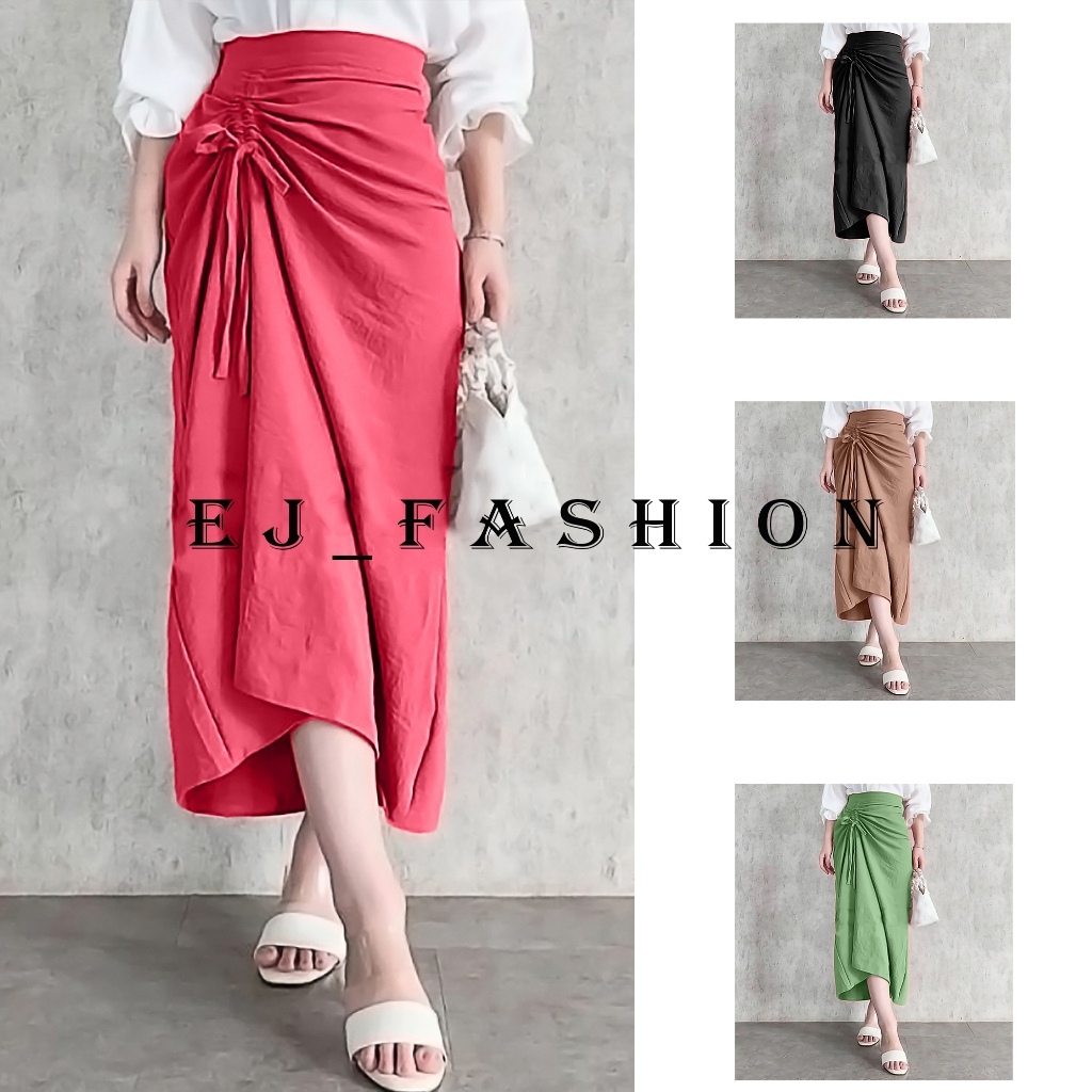 Jual EJ Fashion Rok Wanita Serut Tali Samping Terbaru 2024 Kekinian ...