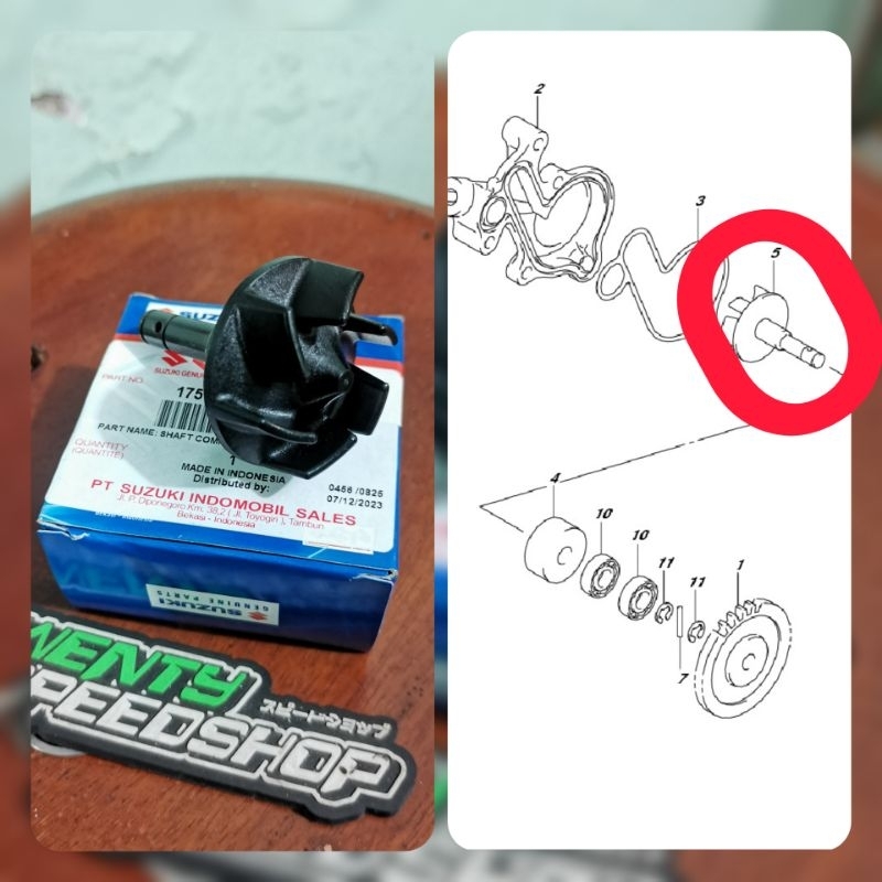 Jual Batang Kipas Shaft Water Pump Satria Fu Injeksi Dan Gsx Shopee