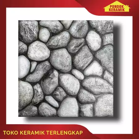 Keramik Lantai Signature 50x50 Portara Grey Motif Batu Alam