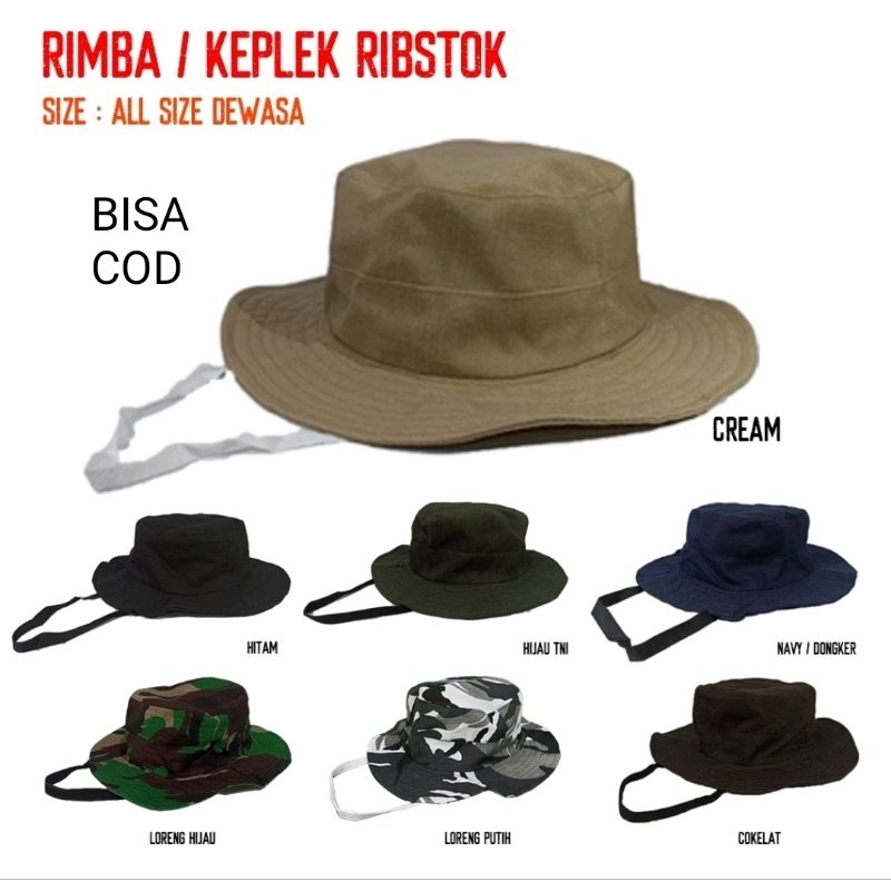 Jual Topi Rimba Pria Wanita Dewasa Topi Gunung Hutan Bucket Hat Rimba ...