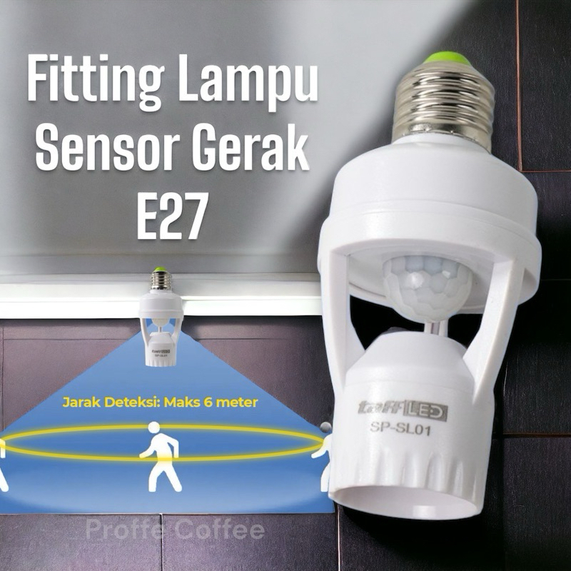 Jual fitting lampu sensor gerak PIR SENSOR e27 colokan dudukan lampu ...