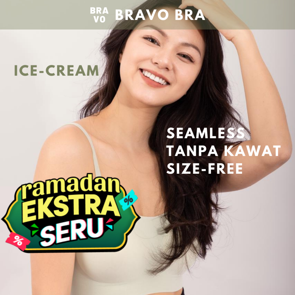 Jual BRAVO WOMEN Ice Cream Collection Bra 1 PCS, Size free Seamless Bra  Push Up Wanita Tanpa Kawat Pakaian Super Premium Breathable Busa