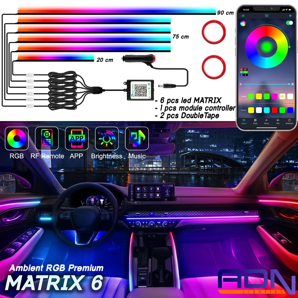 Jual RGB MATRIX6 Lampu Interior Mobil Led Bluetooth APP list Universal ...