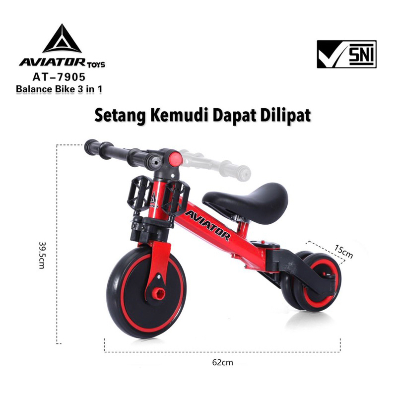 Jual Sepeda Anak Roda Tiga 3in1 AT 7905 7906 - ET 5511 3in1 Balance ...