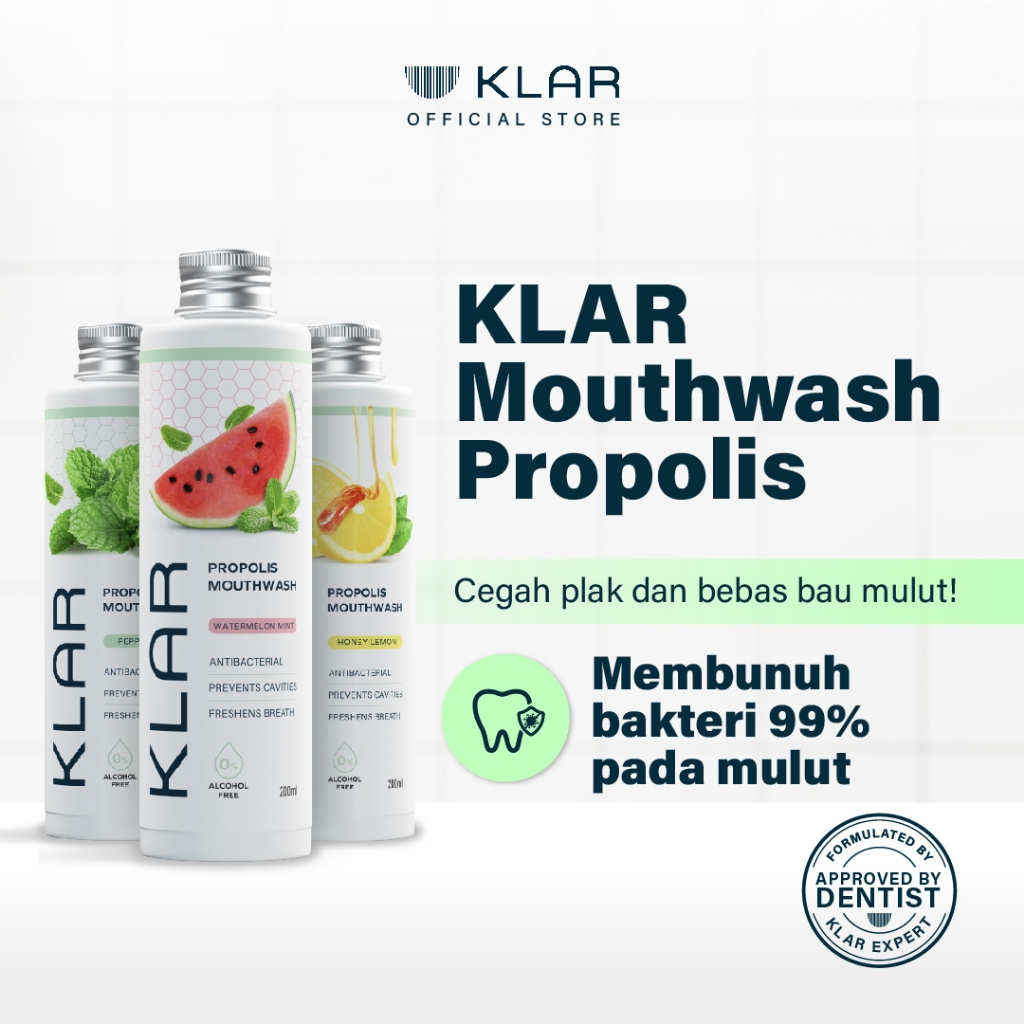 Jual KLAR Mouthwash Propolis Obat Kumur Antiseptik 200ml Mencegah