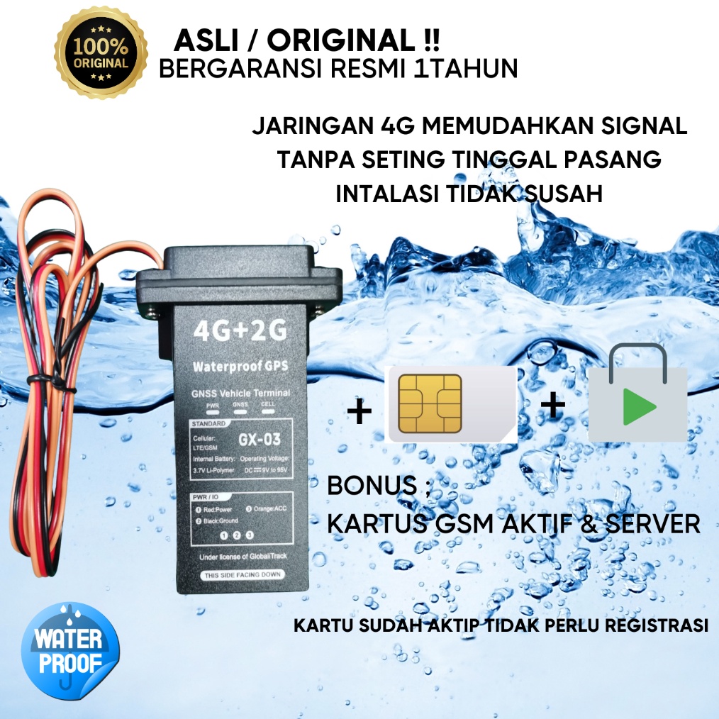 Jual ART G47A GPS Tracker Motor GX3 Tahan Air Jaringan 4G Komplit