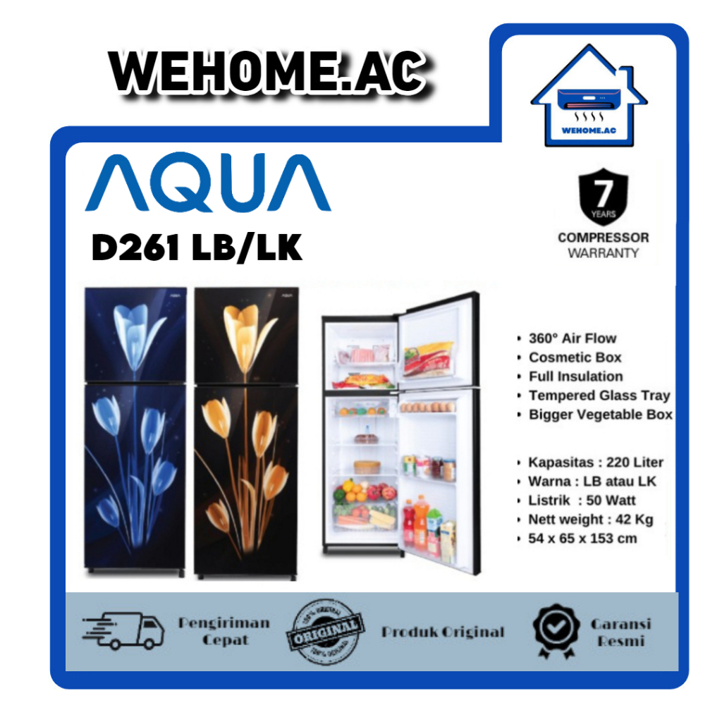 Jual Kulkas Aqua 2 Pintu 261LB/LK Kulkas 2 Pintu Aqua Kulkas Dua Pintu