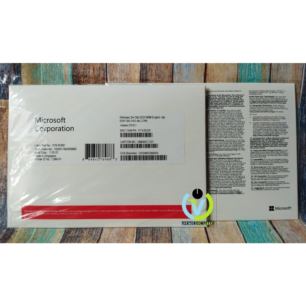 Jual Windows Server 2022 Standard 48 Core 5 CALs With COA DVD Original ...