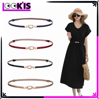 Look'is  Tali Pinggang Mutiara Untuk Dress Murah  Ikat Pinggang Gamis Wanita Adjustable Gesper Kulit Tali Kecil Womens Belt Korea Fashion