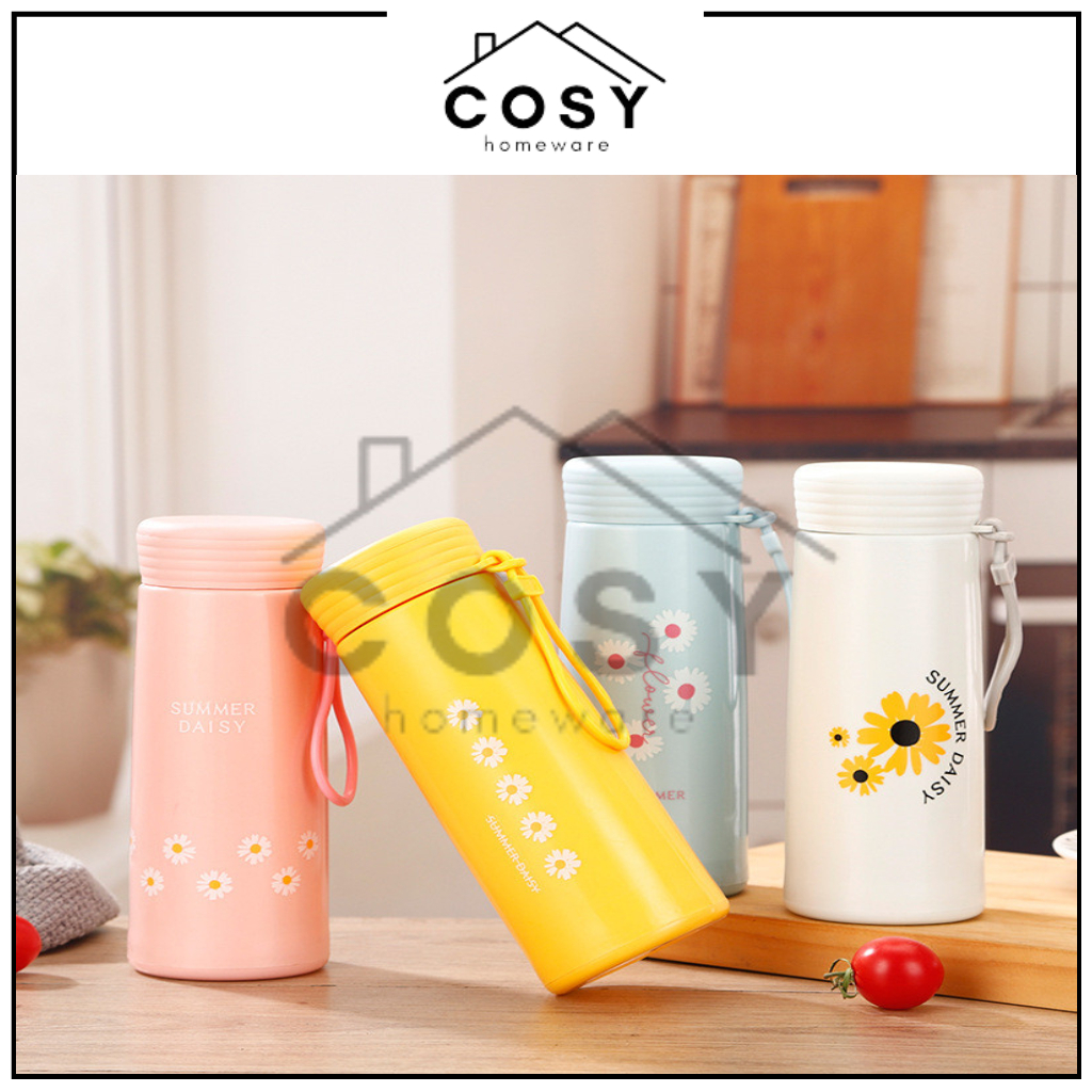Jual COSY Botol Minum Motif Bunga Daisy 420ML Botol Minum Dengan Tutup ...