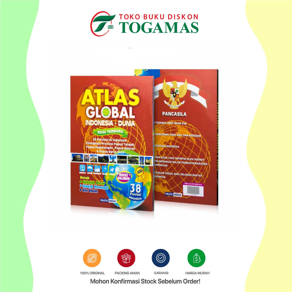 Jual Buku Atlas Global Indonesia - Dunia Edisi Terbaru 38 Provinsi ...