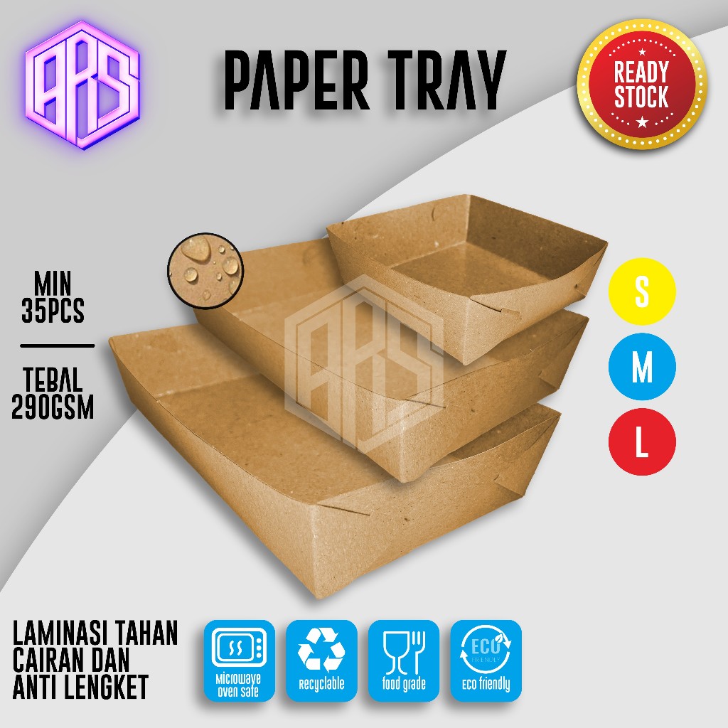 Jual Paper Tray Dine In Kraft 290gsm Alas Tempat Makan Piring Nampan ...