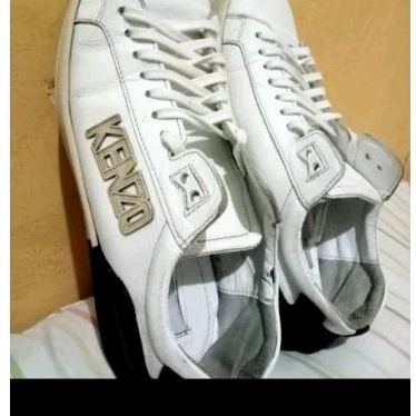 Sepatu KENZO leather low trainer white made in portugal size 38