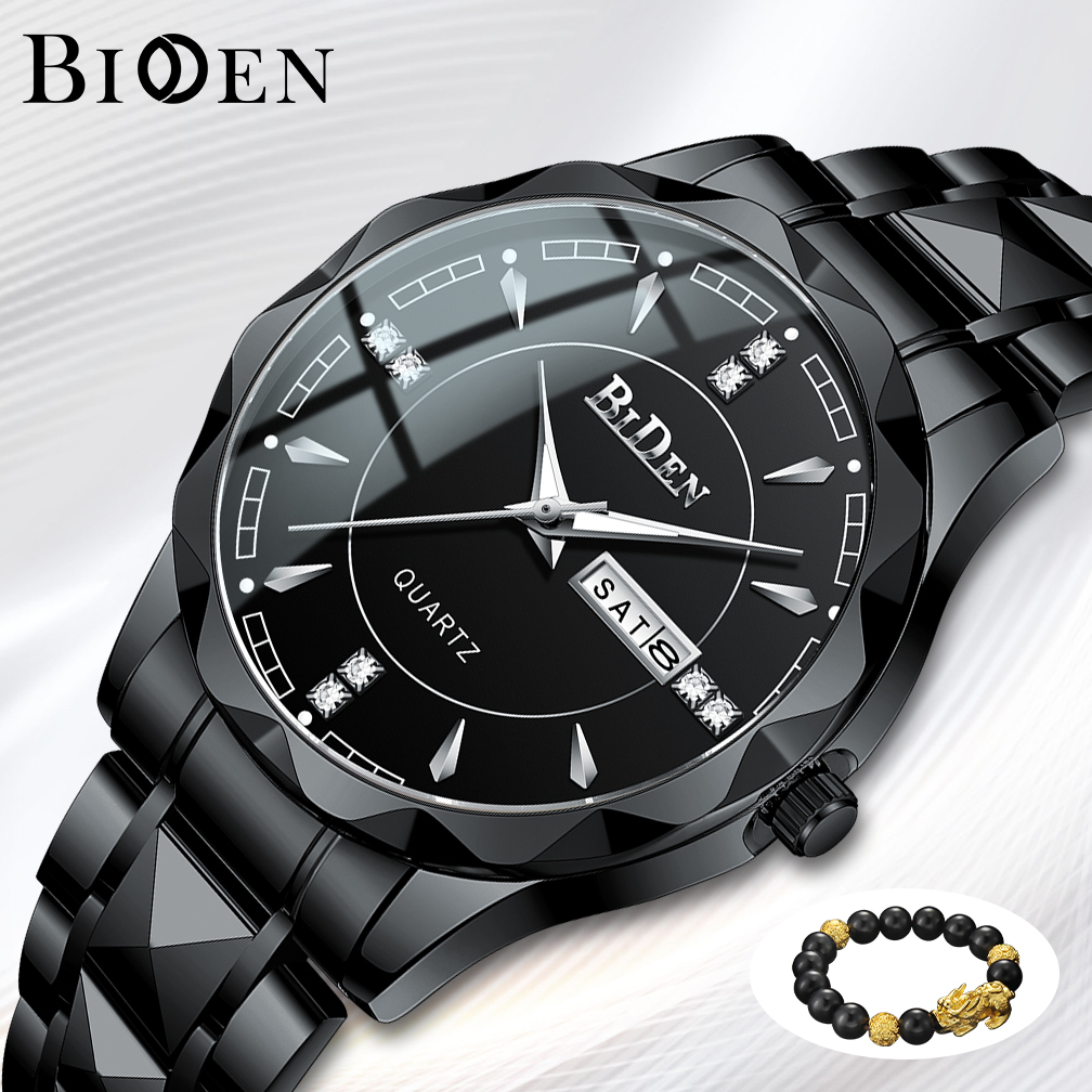 Jual Biden Jam Tangan Pria Anti Air S001 Tali Stainless Steel Kemewahan