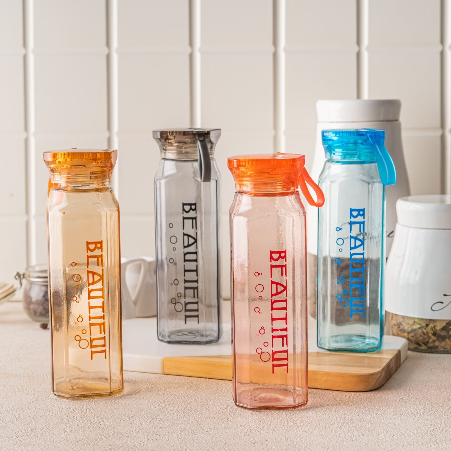 Jual Botol Minum Kaca Beauty Tumbler Air Kaca Bening Anti Tumpah ...