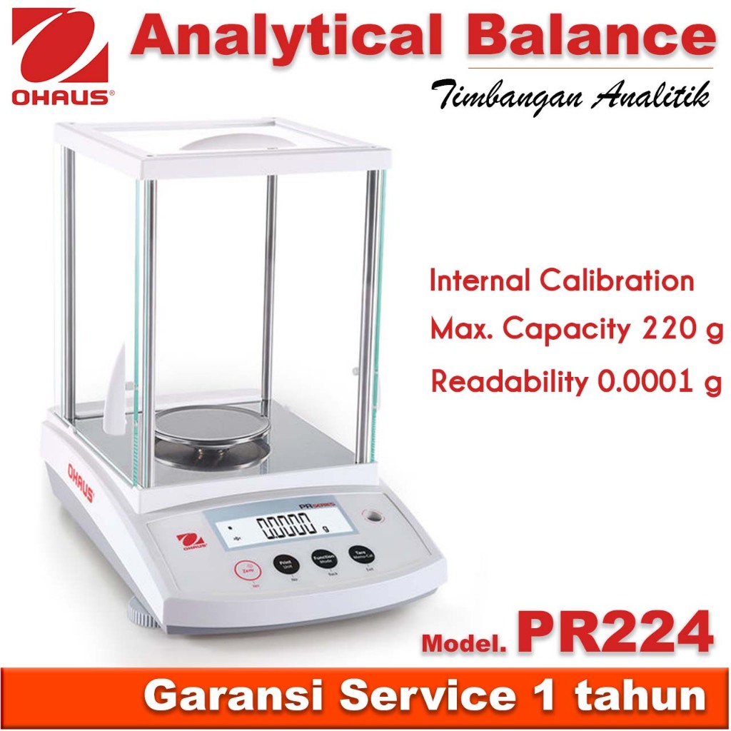 Jual Timbangan Analitik 4 Digit Ohaus PR224 0.0001 gram 0.1 mg x 220