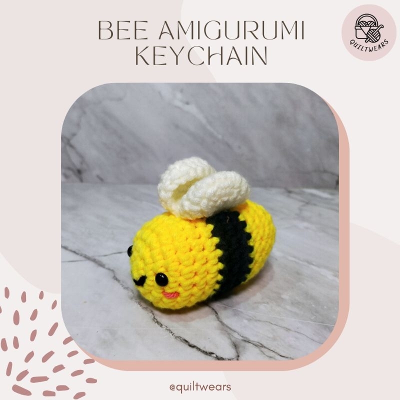 Jual Boneka Rajut Lebah Bee Amigurumi Crochet Keychain Gantungan Kunci ...