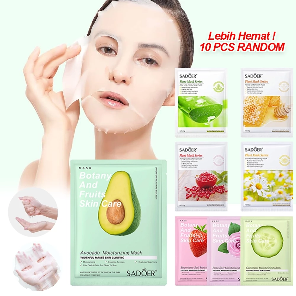 Hope Store - Sadoer Sheet Mask Masker Wajah / Masker Wajah Facial Plant Masker Series | AutoStock