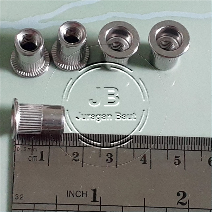 Jual NUT RIVET M6 STAINLESS STEEL SUS 304 MUR RIVET M6 SS NUTSERT ANTI ...