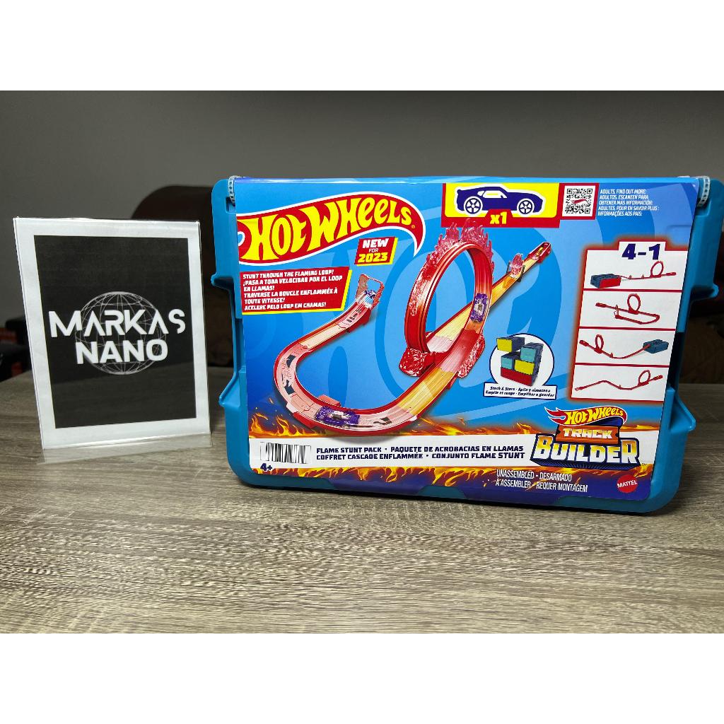 thumbnail image 2 of Hot Wheels Track Builder Flame Stunt Pack - 16 Piece Car Track Set With Storage Container 2 of 2