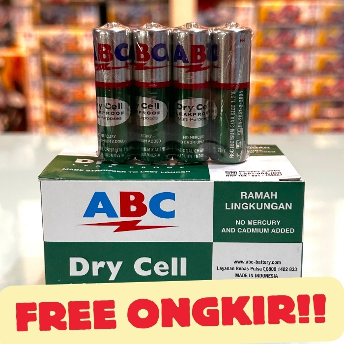 Jual Batu Baterai ABC HIJAU Dry Cell AA / A2 AAA Battery 1.5V (4 Pcs ...