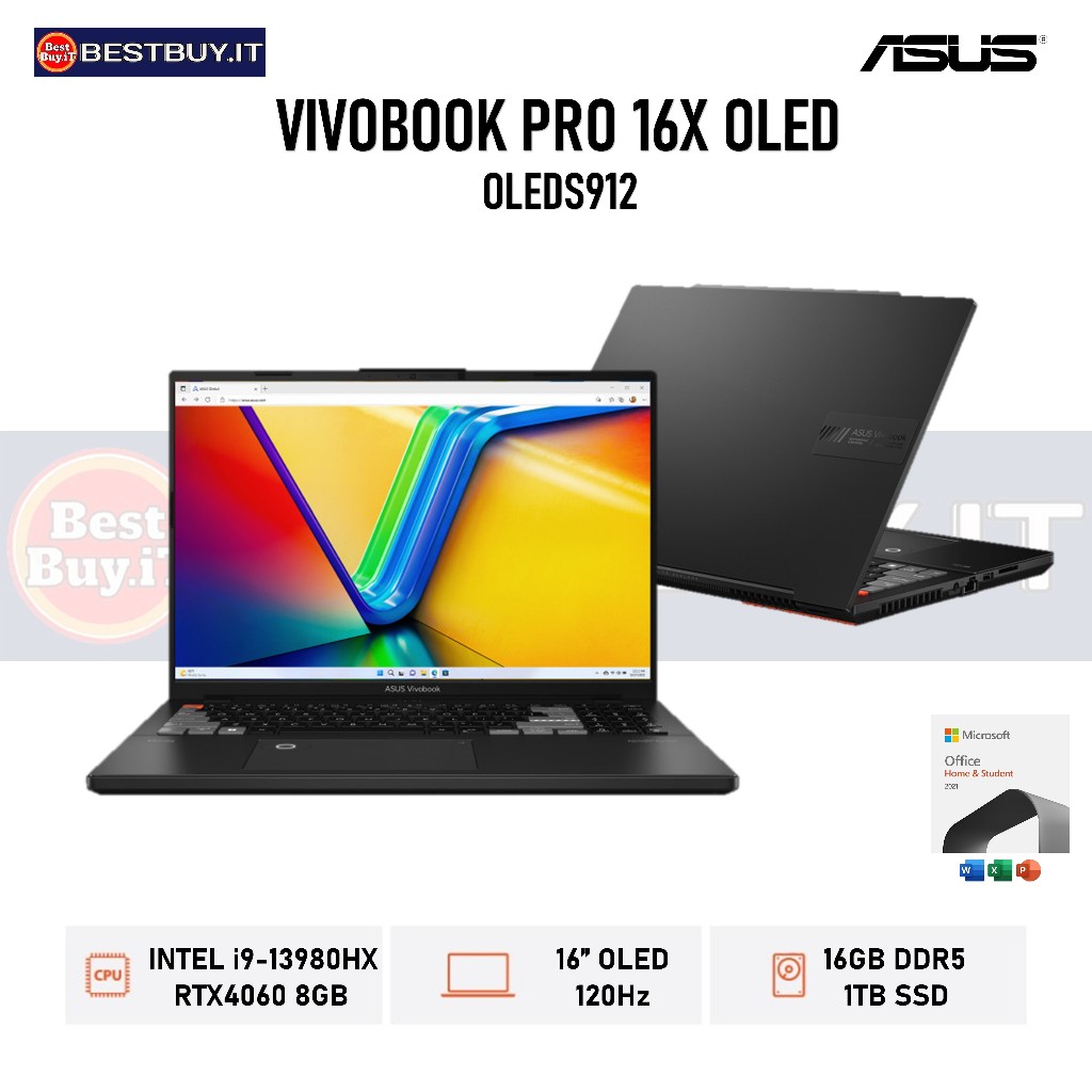Dalle écran Remplacement Pour Asus VivoBook Pro 16X K6604J - 16" 2.5K IPS 165Hz