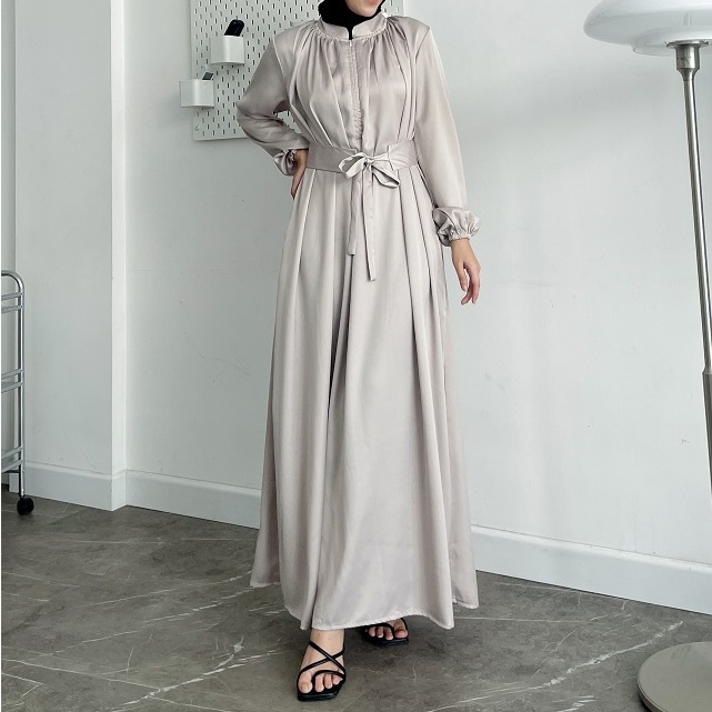 LILY SILK DRESS MUSTARD YO-YO main image 1