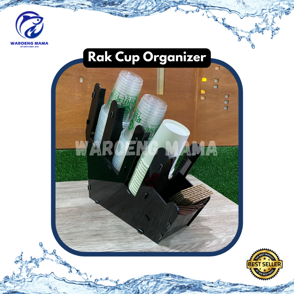 Jual Rak Cup Kopi Organizer Tempat Gelas Holder Dispenser Paper Cup