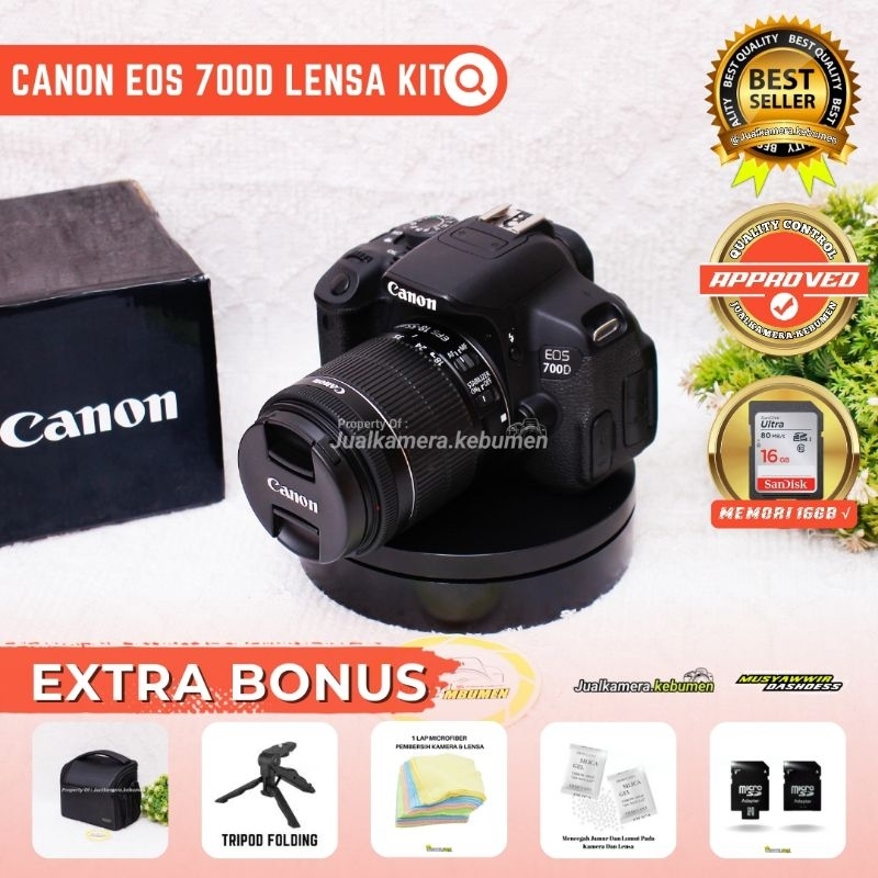 Jual CANON EOS 700D KIT 18-55MM NO VIGNET FULLSETBOX | Shopee Indonesia