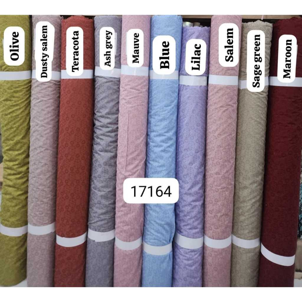 Jual Kain Katun Bordir Bunga Emboss Bahan Mukena Permeter | Shopee ...