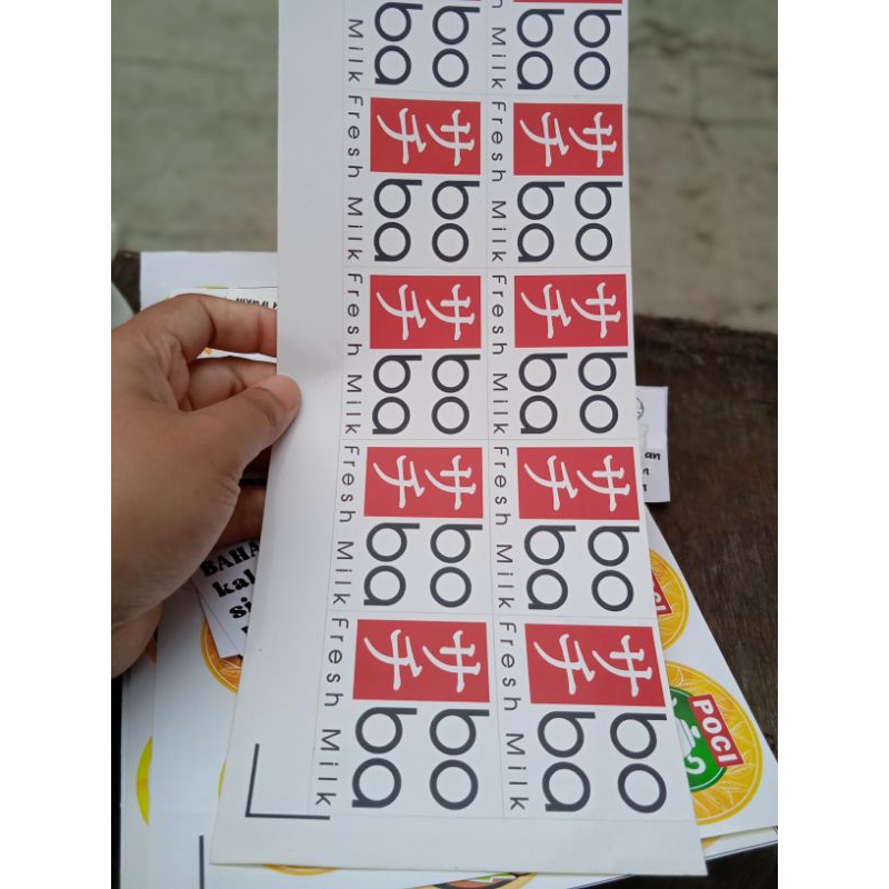 Jual Stiker Label Boba Fresh Milk 1 lembar isi 50pcs bisa COD | Shopee ...