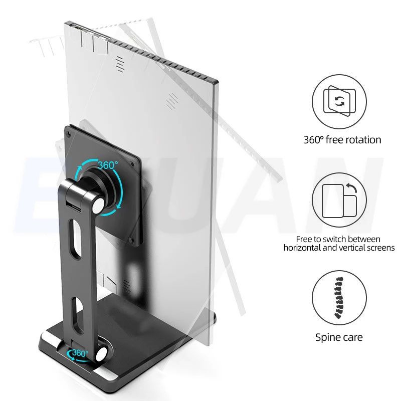 Jual Monitor Stand M3 Hole 75 Width 360 Degree Rotation Change Portable ...
