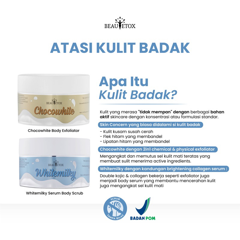 Jual Beautetox Bundling Chocowhite Body Exfoliator Scrub Whitemilky