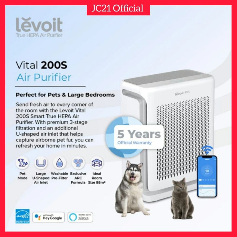 Jual Levoit Vital 200S Pet Care Smart True Hepa Air Purifier | Shopee ...