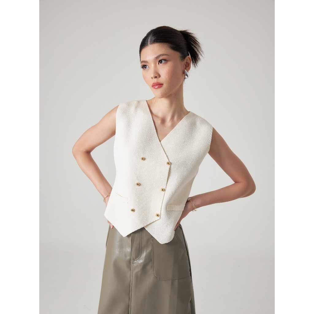 Jual MARGO KNIT VEST IVORY | Shopee Indonesia