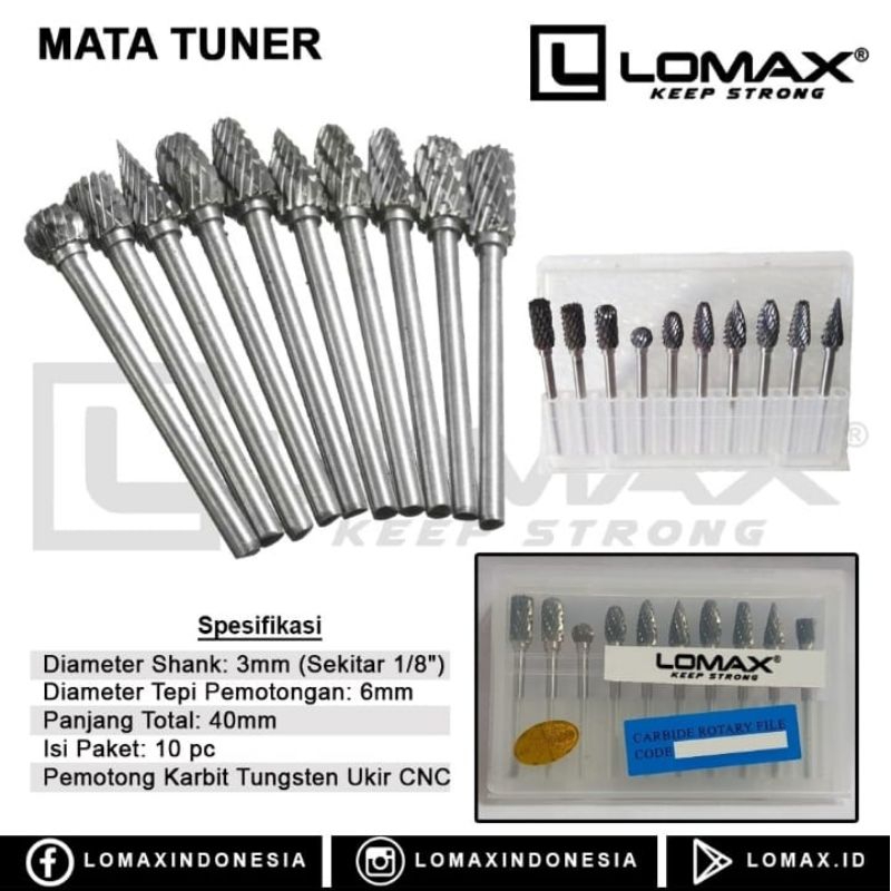 Jual Mata bor cun Lomax - mata bor tuner mini grinder 10pcs | Shopee ...