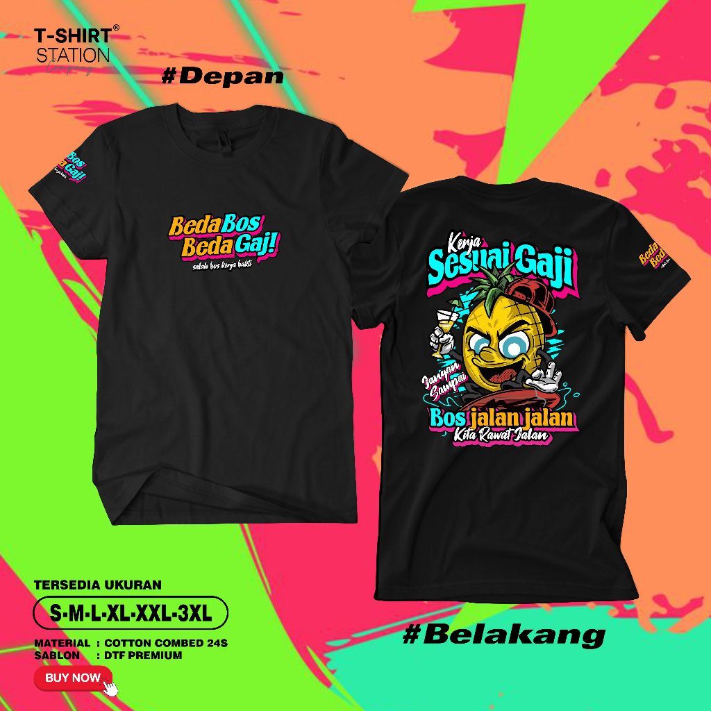 Jual Kaos Kerja Sesuai Gaji V Baju Beda Bos Beda Gaji Free Sticker Shopee Indonesia