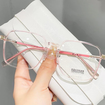 Kacamata Lensa Photocromic Kacamata Anti Radiasi Gaya Retro Kotak Lensa Square Replaceable