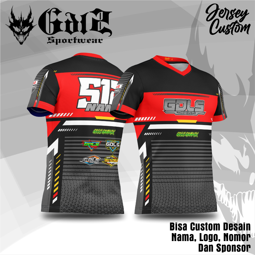 Jual Jersey Custom Jersey Racing Jersey Team Balap Kerah V | Shopee ...