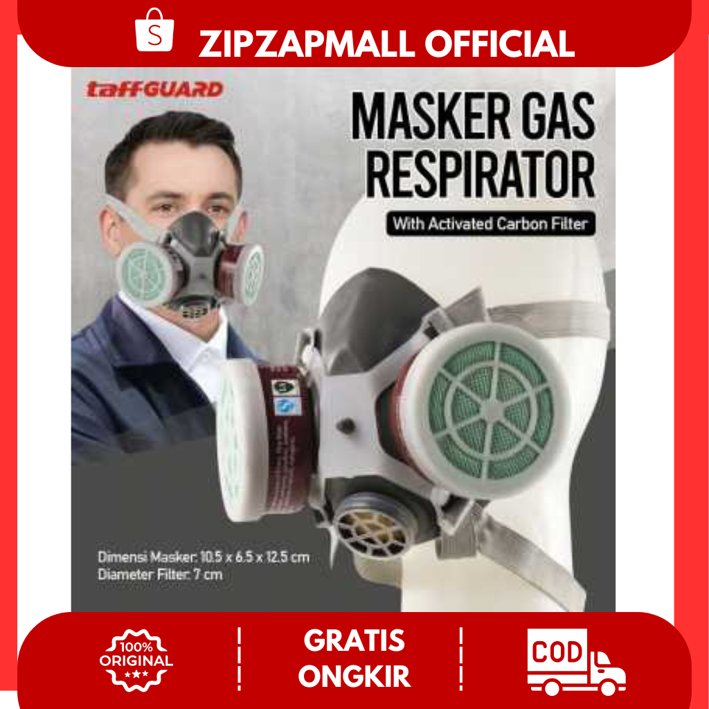 Jual Masker Gas Respirator Half Face With Activated Carbon Filter 