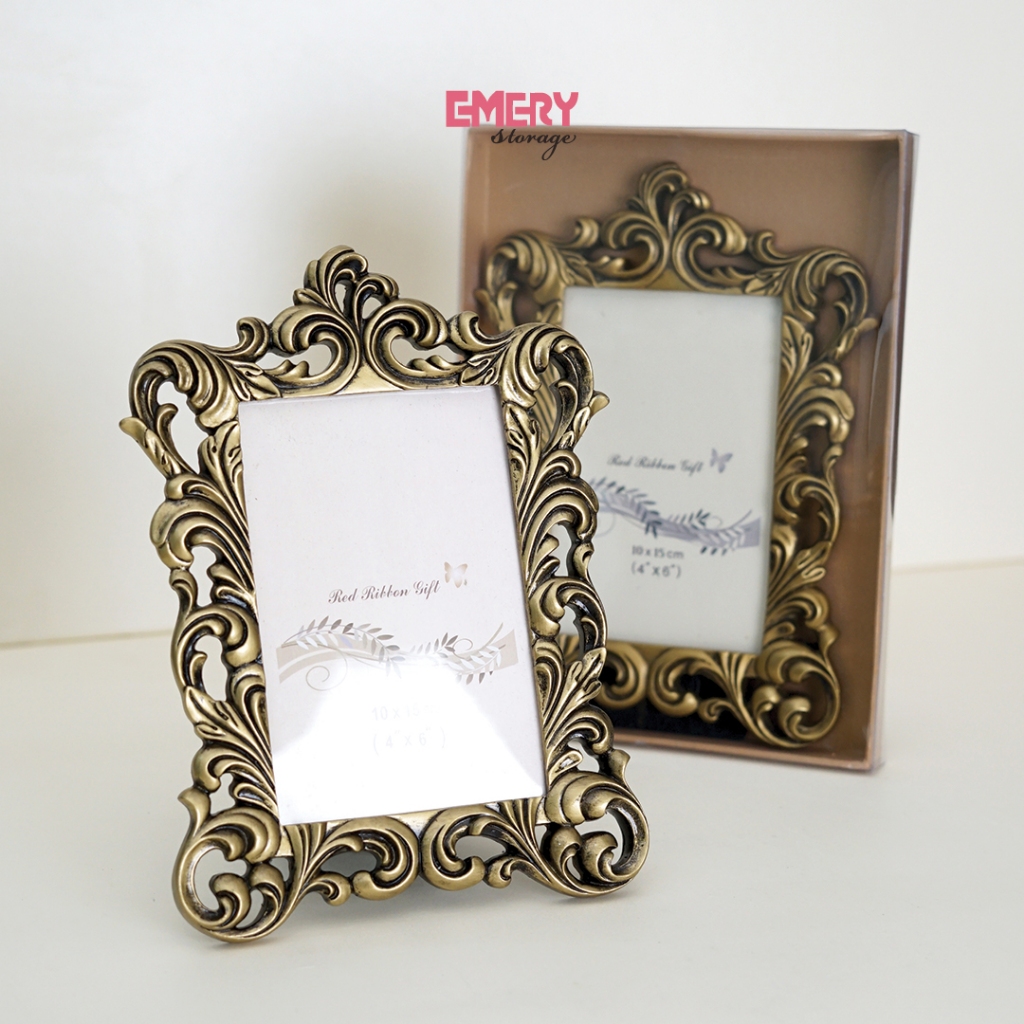 Jual Bingkai Foto 4R Photo Frame Vintage Black Gold / PF-051-B | Shopee ...