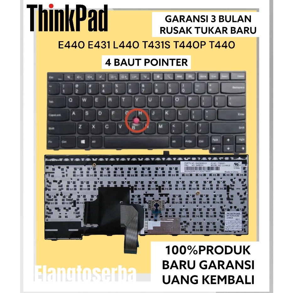 Tastiera Lenovo ThinkPad UK QWERTY – Per E431 E440 T440 – 04Y085 0C02244