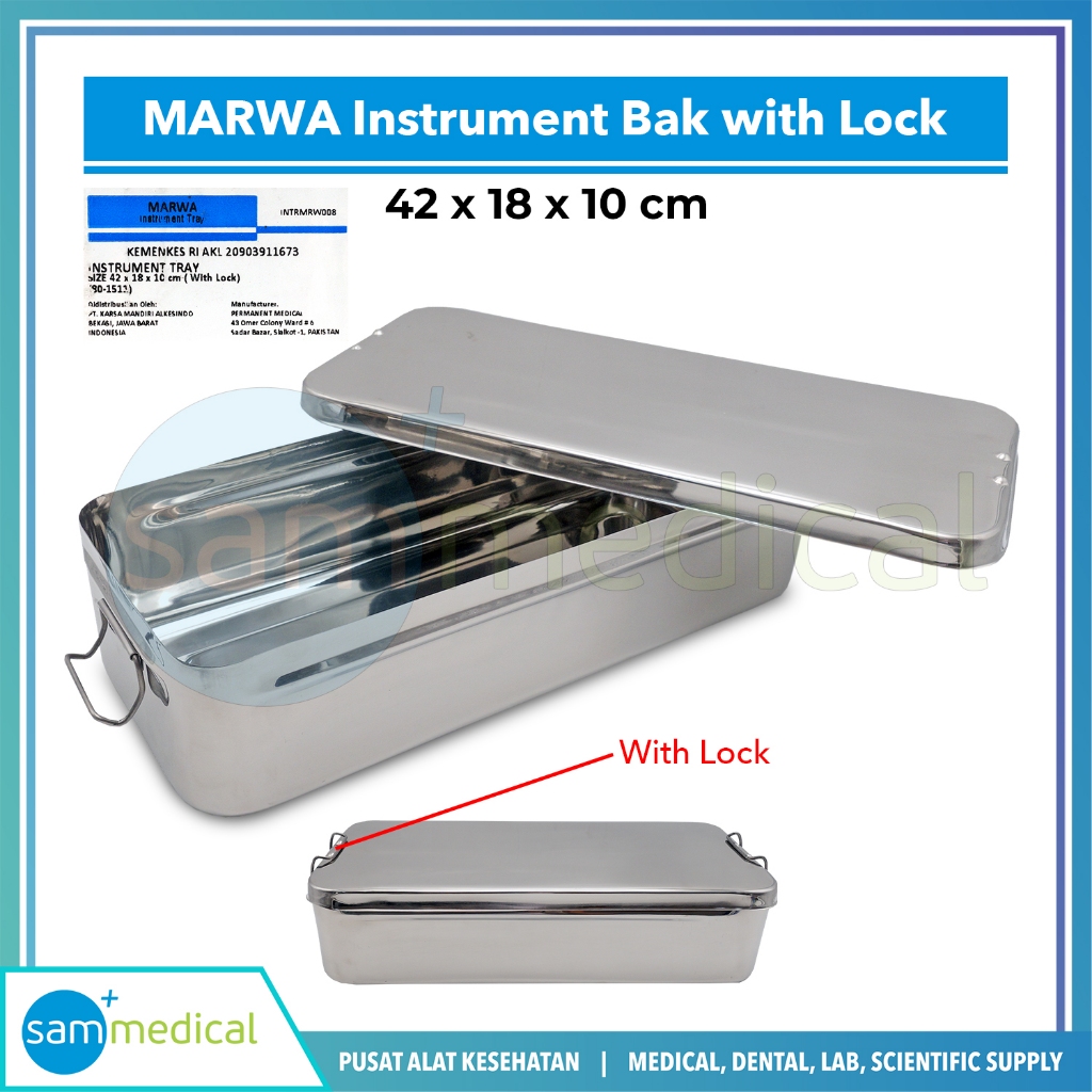 Jual MARWA Instrument Bak / Instrument Tray with lock 42x18x10 cm ...
