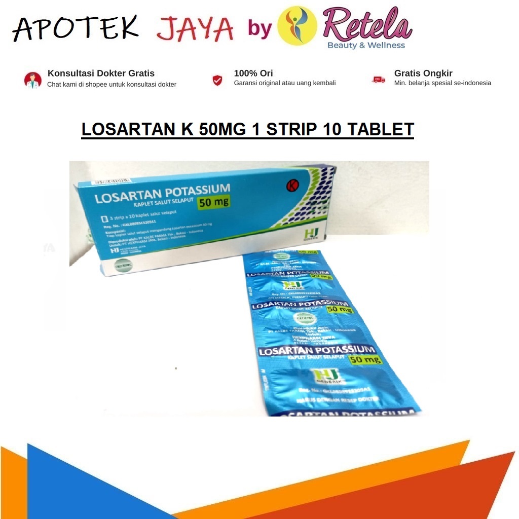 Jual LOSARTAN K 50MG 1 STRIP 10 TABLET | Shopee Indonesia