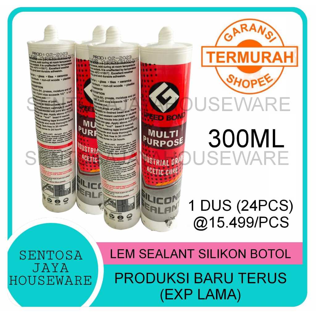 Jual LEM SEALANT SILIKON 300ML / LEM KACA BOTOL BLACK WHITE CLEAR ...