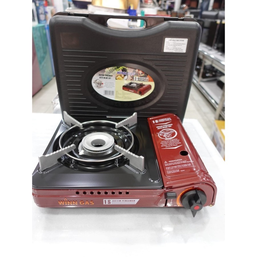 Jual Winn Gas Kompor Gas Portable 1 Tungku W1S Double Safety Travel ...