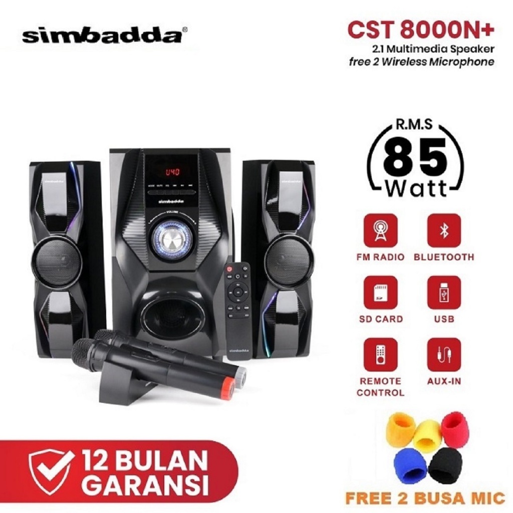 Jual Speaker Simbadda CST 8000N Subwoofer Mega Bass Power LED Di CST 8000N MIC Shopee