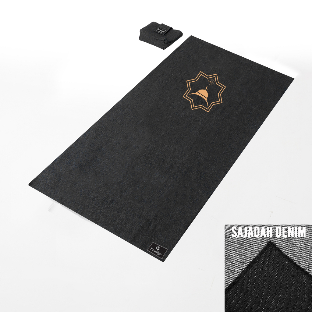 Prodigo * Sajadah Denim Mataha Black Indigo | Sejadah Traveling Pouch | Sajada Lipat Praktis I Sajadah Travel