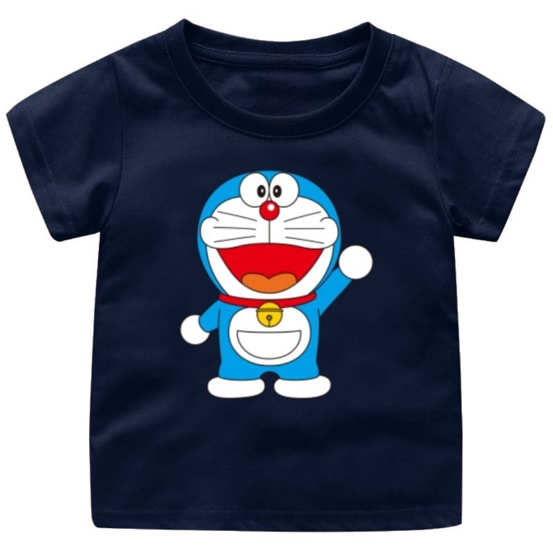 Jual Baju Kaos Anak Cowok-Cewek usia 1-12Tahun Gambar DORA-EMON Lambai